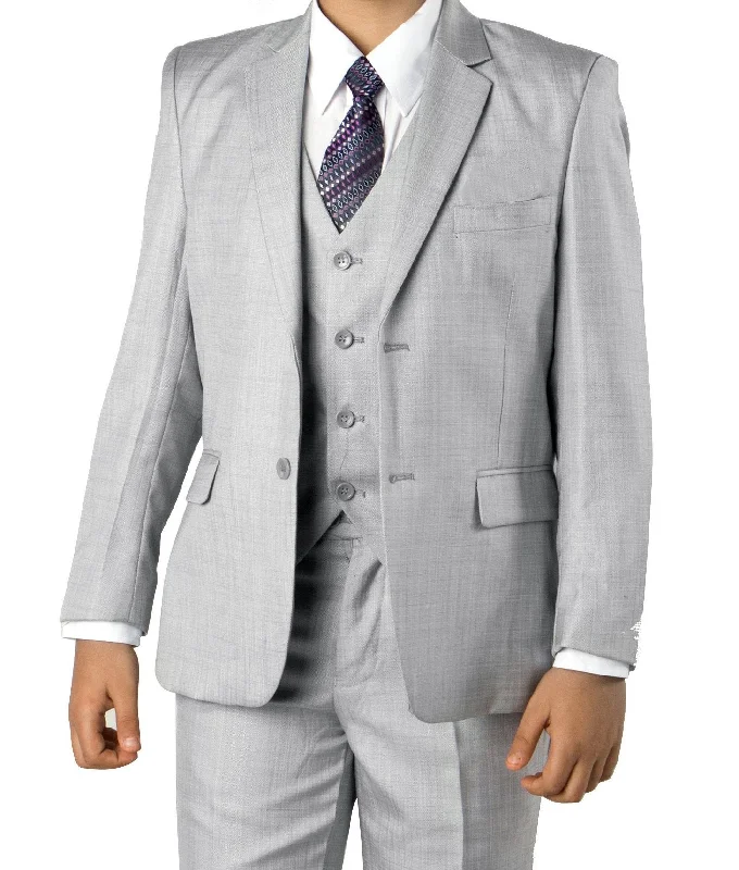 (10H) Classic Boy Suit 5 Piece Set Mid Gray