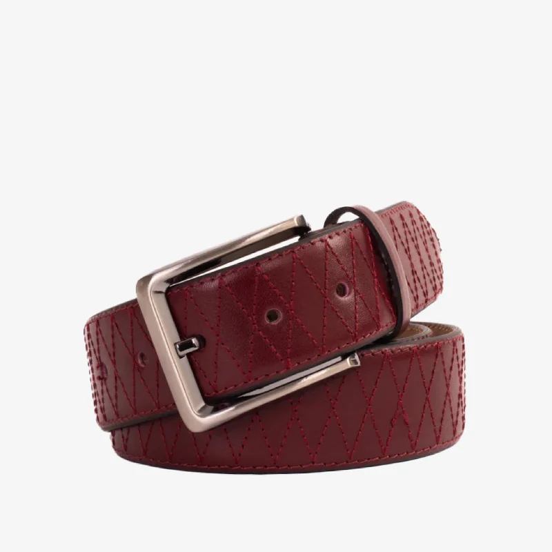 The Adler Burgundy Leather Belt