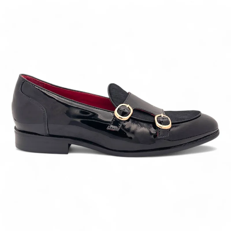 Double Monk Strap Patent Loafer