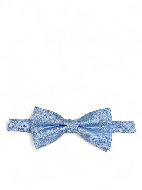 Light Blue Classic Paisley Bow Tie