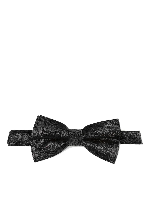 Classic Black Paisley Bow Tie