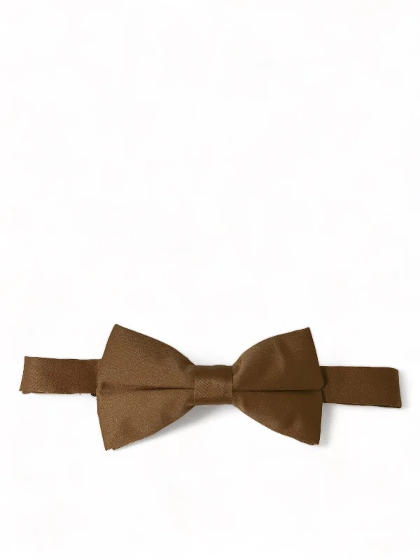 Solid Tobacco Brown Pre-Tied Bow Tie