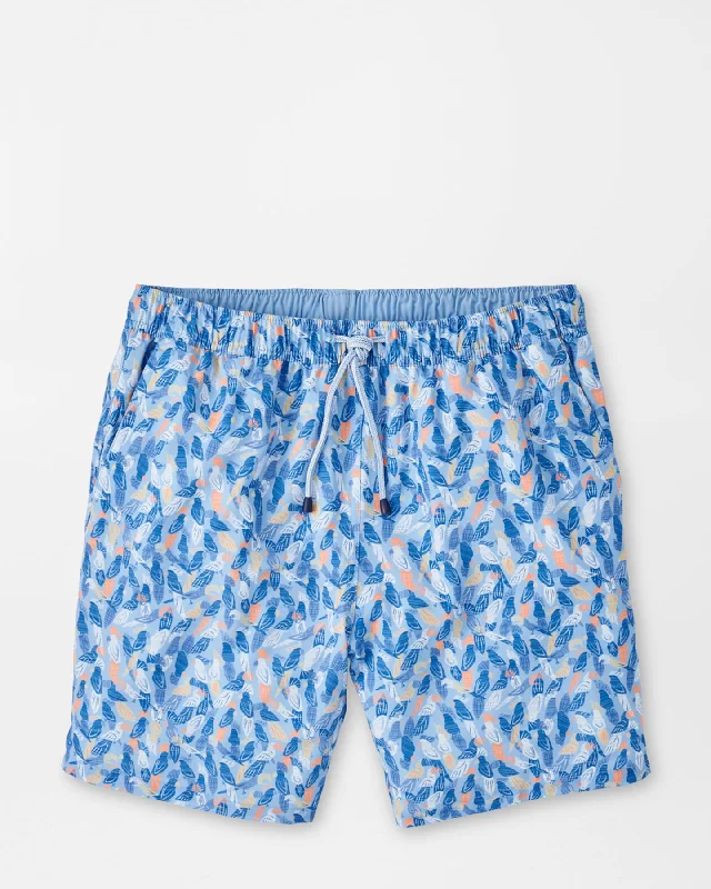 PARROT TALK SWIM TRUNK - COTTAGE BLUE