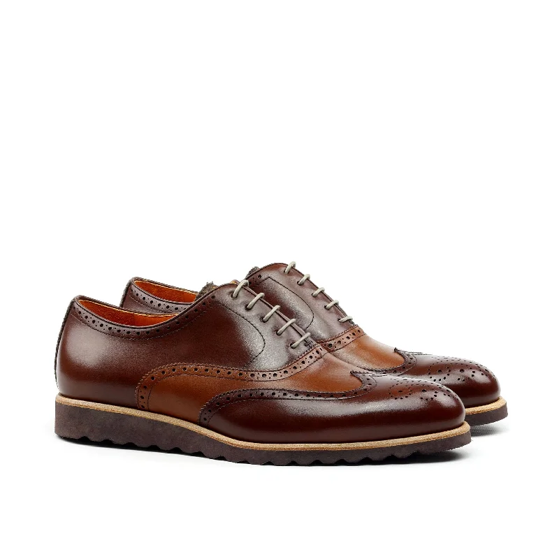 Unique Handcrafted Chestnut Brown Wingtip Oxford w/ Full Brogue by Le Ruux