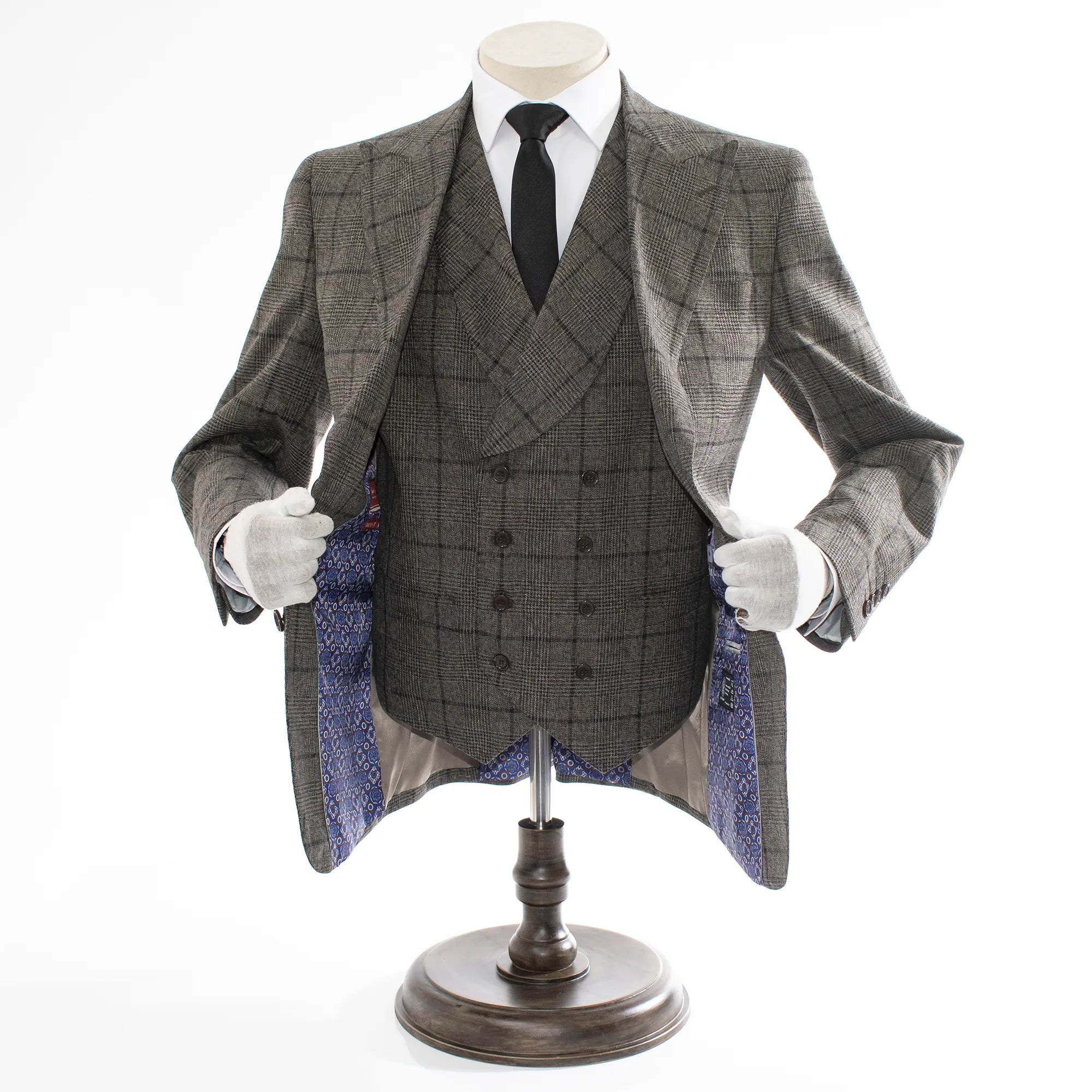 Brown Plaid 3-Piece Tailored-Fit Suit