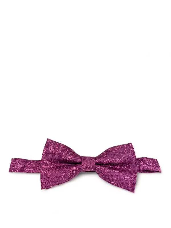 Plum Artisan Paisley Bow Tie