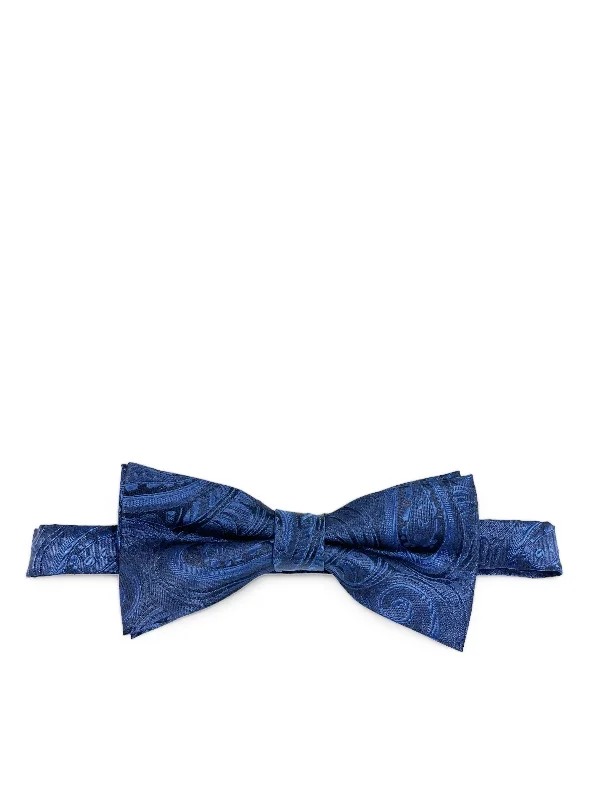 Navy Blue Classic Paisley Bow Tie