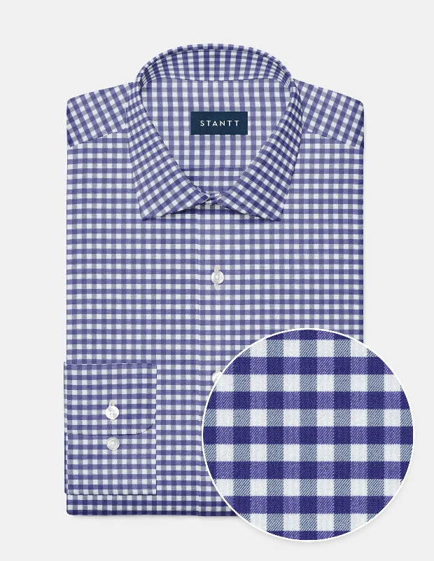 Performance Twill - Indigo Gingham