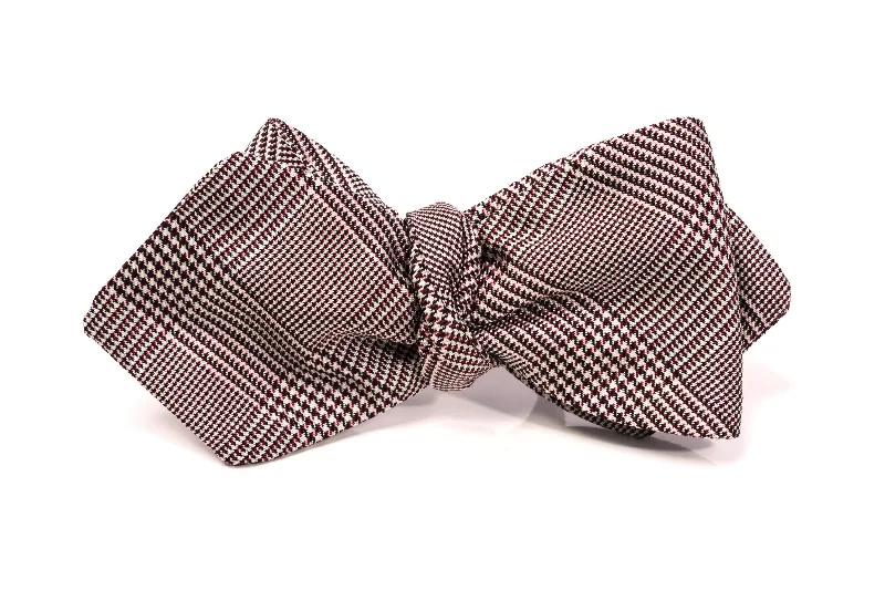 Burgundy Glen Check Silk Bow Tie