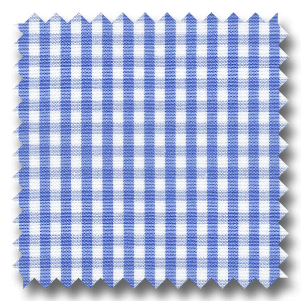 Medium Blue Check 170 2Ply Broadcloth - Custom Dress Shirt