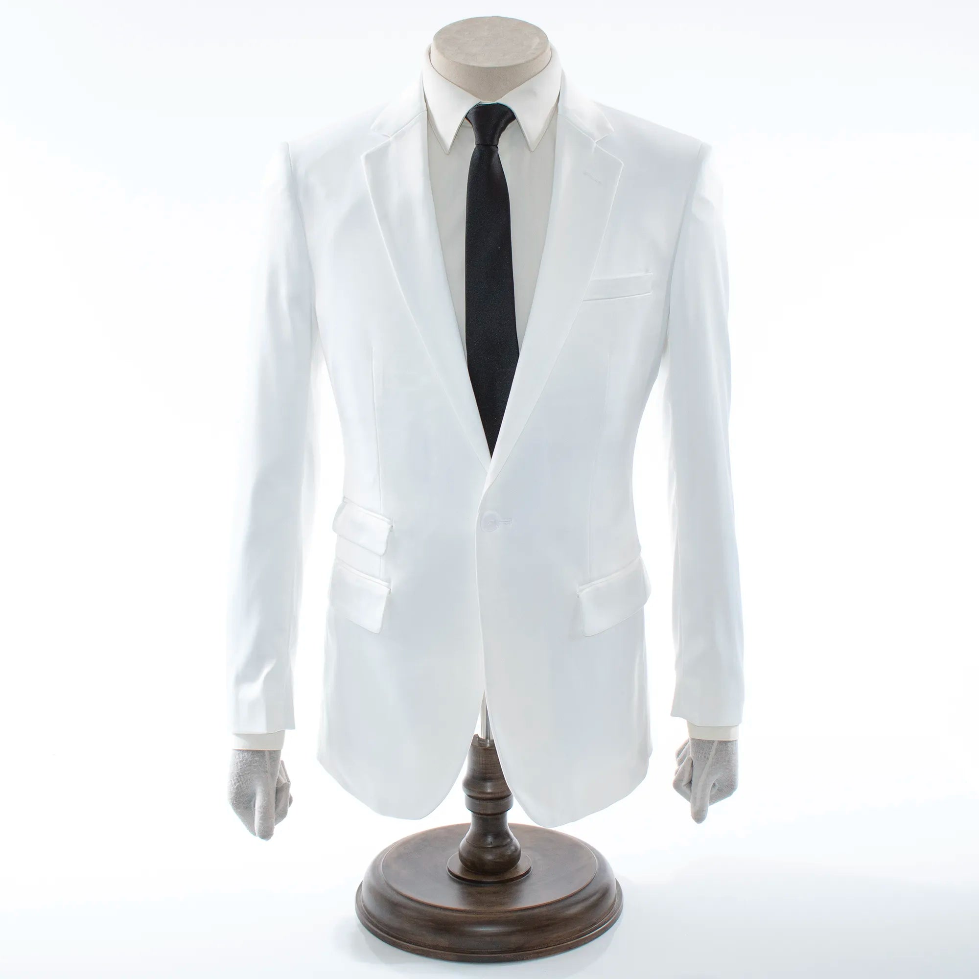 White Satin 2-Piece Modern-Fit Suit