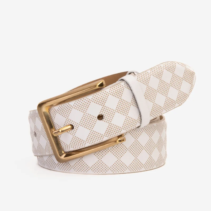 The Cenova White Calfskin Belt