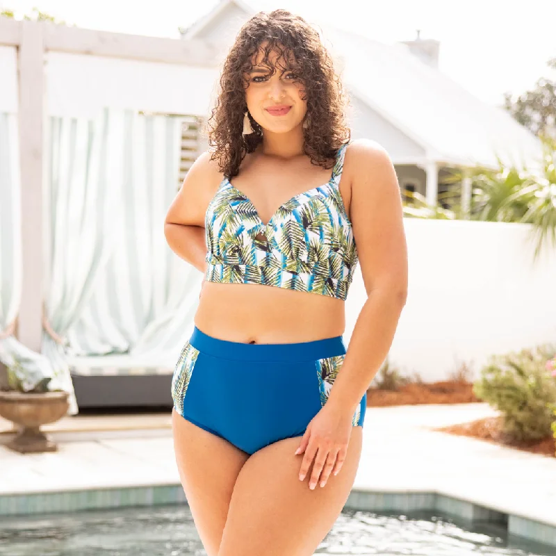 You, Me And The Sea Swim Top, Blue Floral