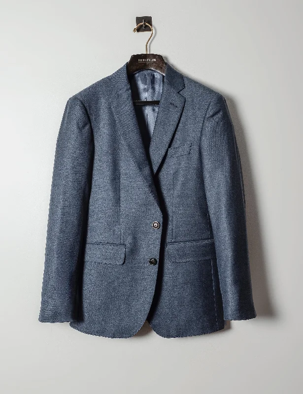 BKT50 Tailored Jacket in Super 130s Heather Twill - Cool Blue