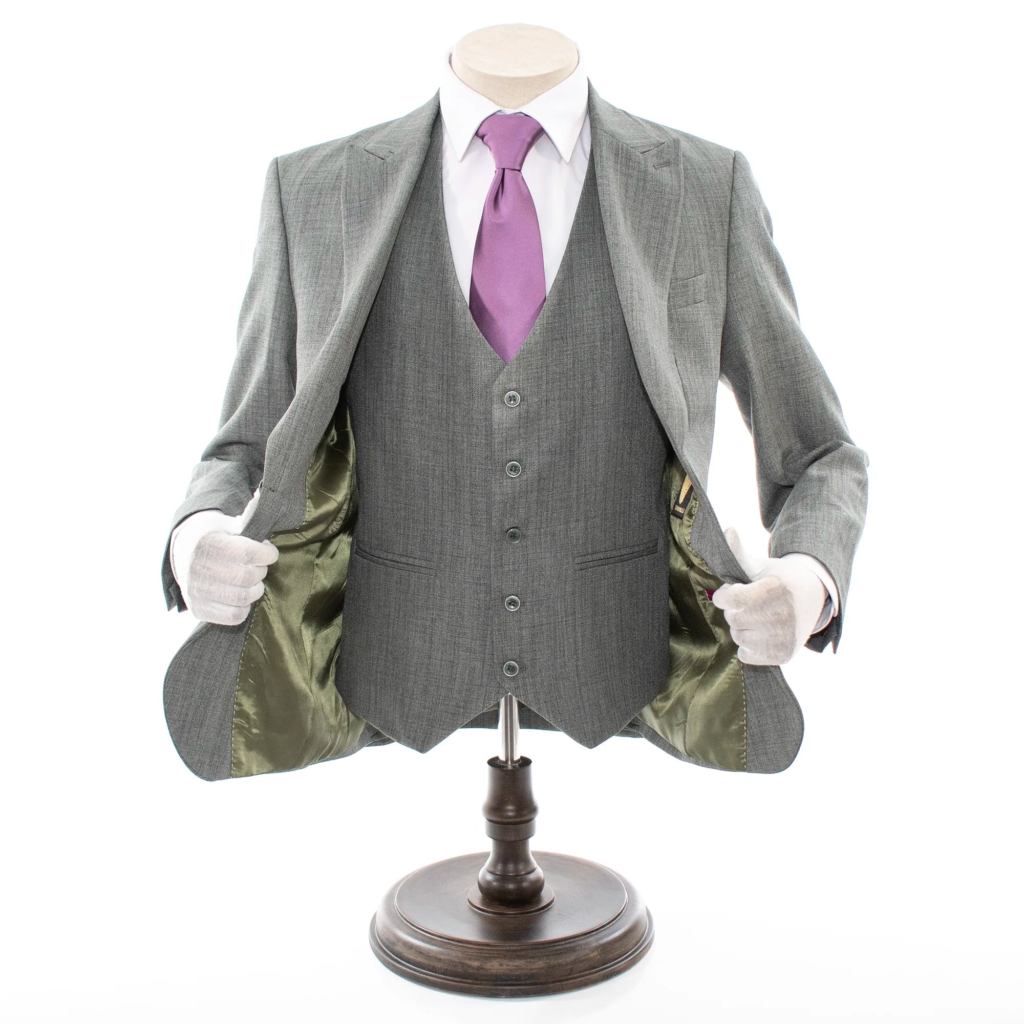 Gray Tweed 3-Piece Slim-Fit Suit