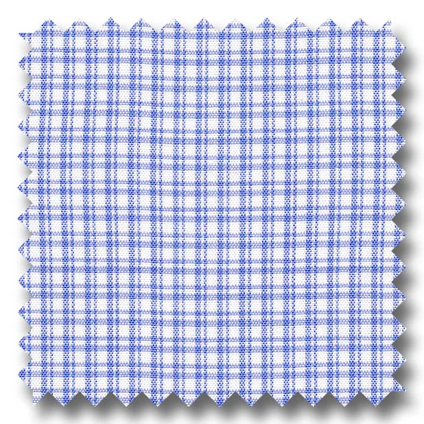 Medium Blue Check 2Ply Broadcloth - Custom Dress Shirt