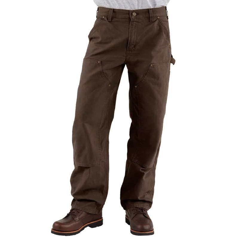 Carhartt Men's Washed Duck Double-Front Work Dungaree_Dark Brown