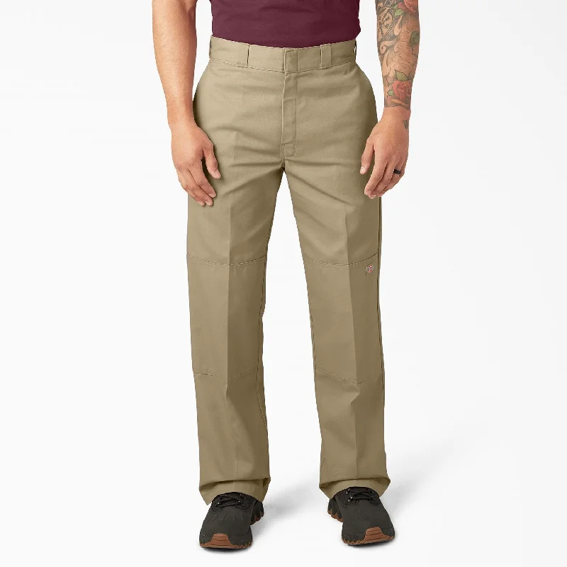 Dickies Men's Loose Fit Twill Double Knee Work Pant_Khaki