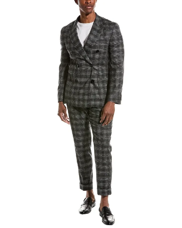 BOSS Hugo Boss Slim Wool-Blend Suit with Pleated Pant