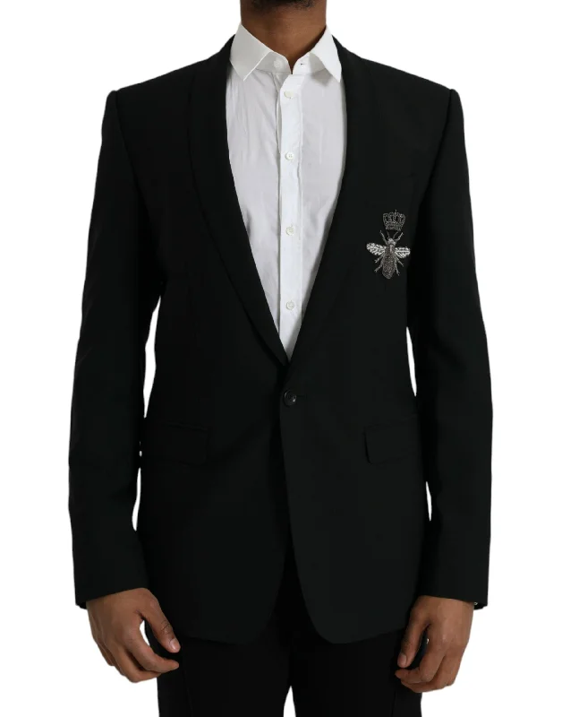 Dolce & Gabbana  Crown Bee MARTINI Single Breasted Coat Men's Blazer