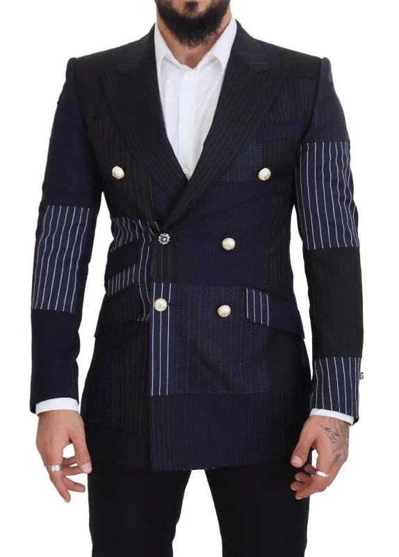 Dolce & Gabbana Elegant Navy Double Breasted Wool Men's Blazer