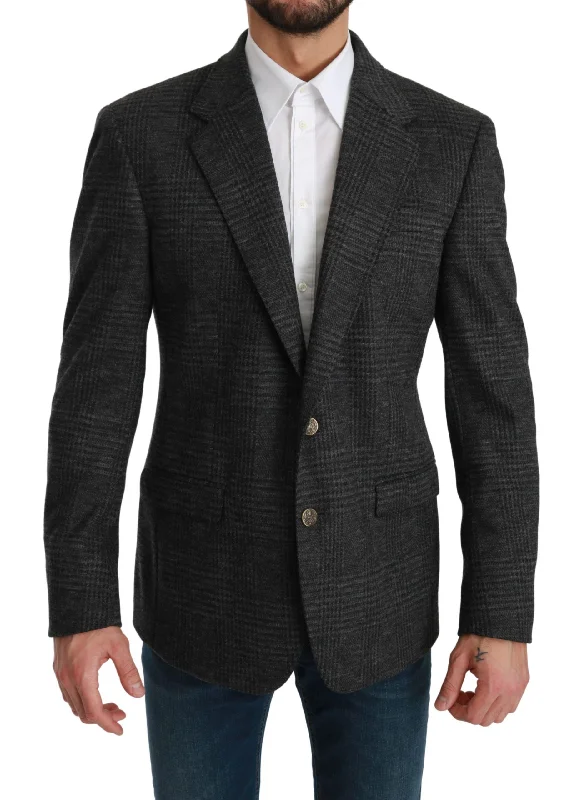 Dolce & Gabbana Elegant  Plaid Virgin Wool Men's Blazer