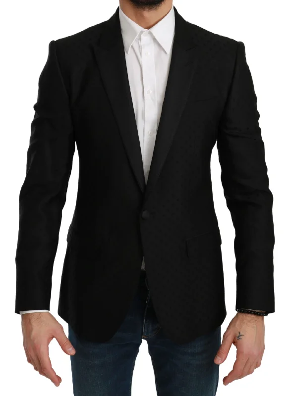 Dolce & Gabbana Elegant  Polka Dotted Wool Blend Men's Blazer