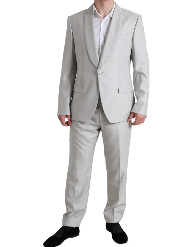 Dolce & Gabbana Elegant  Slim Fit Wool-Silk Men's Suit