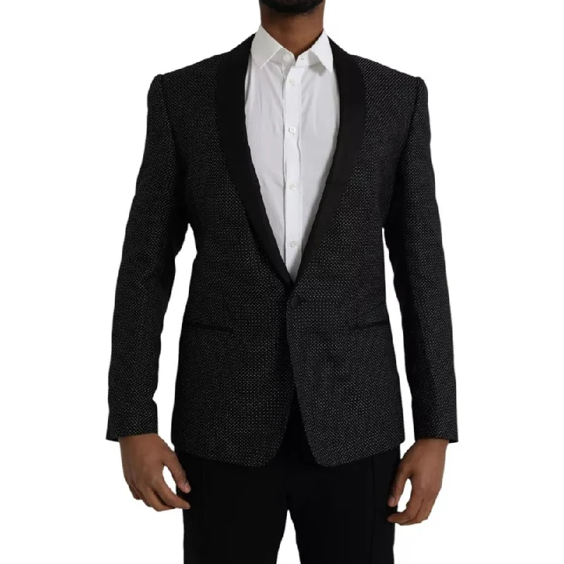 Dolce & Gabbana  Jacquard MARTINI Single Breasted Coat Men's Blazer