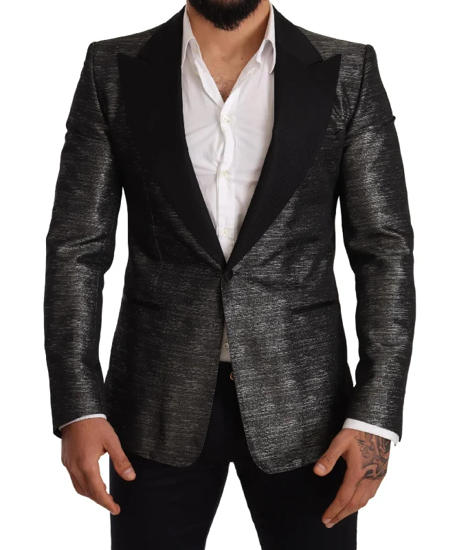 Dolce & Gabbana Metallic  Jacquard Slim Fit Men's Blazer