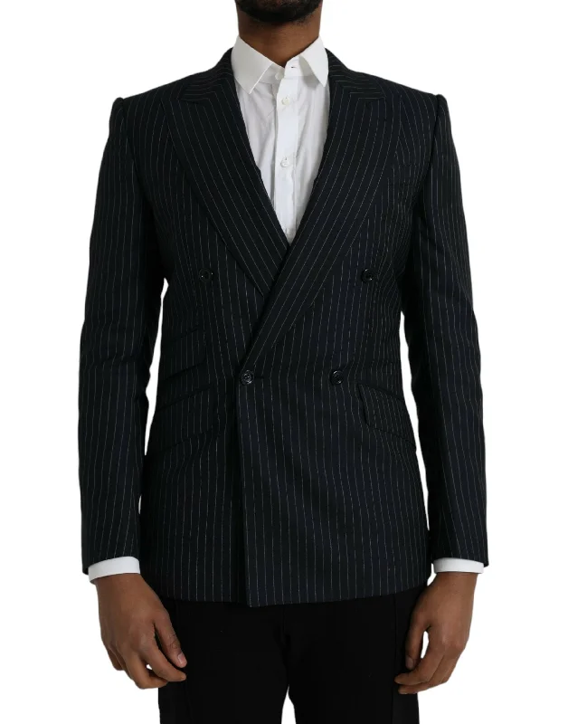 Dolce & Gabbana  Stripe SICILIA Double Breasted Coat Men's Blazer