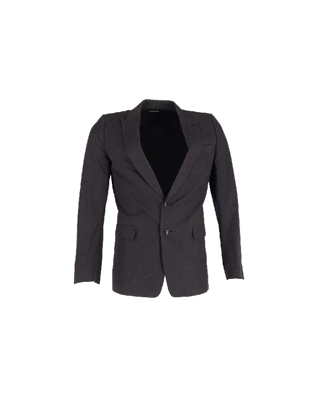 Dries Van Noten Single-Breasted Blazer in Black Wool