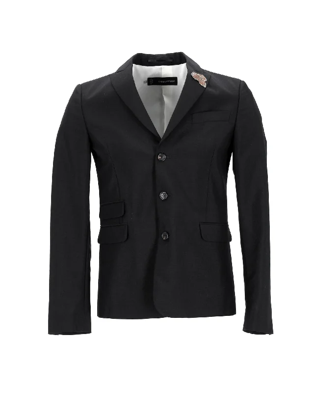 Dsquared2 Blazer with Pins in Black Polyester