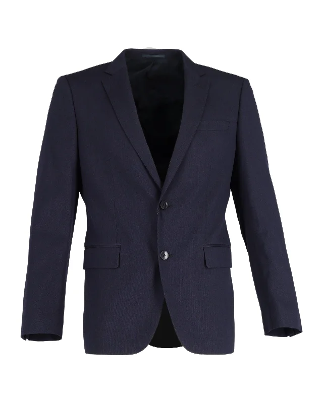 Hugo Boss Single-Breasted Blazer in Navy Blue Wool