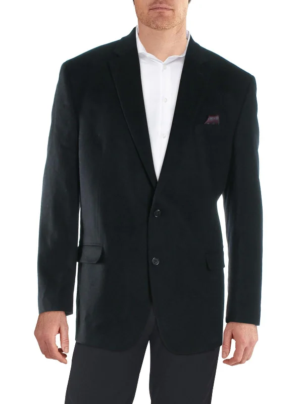 Lacrossee Mens Wool Blend Business Two-Button Blazer