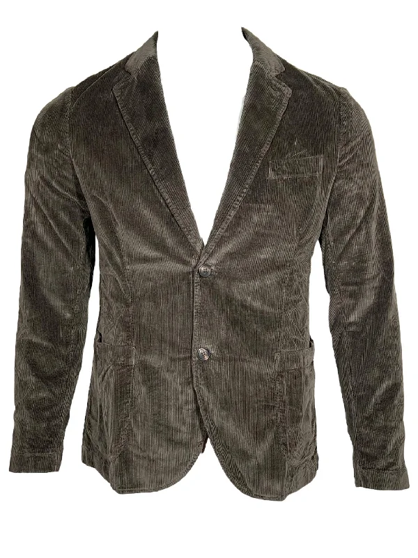 Men Cotton Corduroy Blazer In Dark Brown