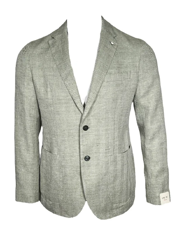 Men Herringbone Sport Coat In Celery