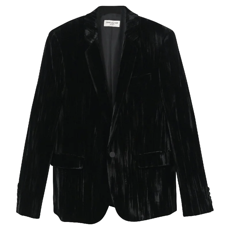 Saint Laurent Blazer in Black Velvet