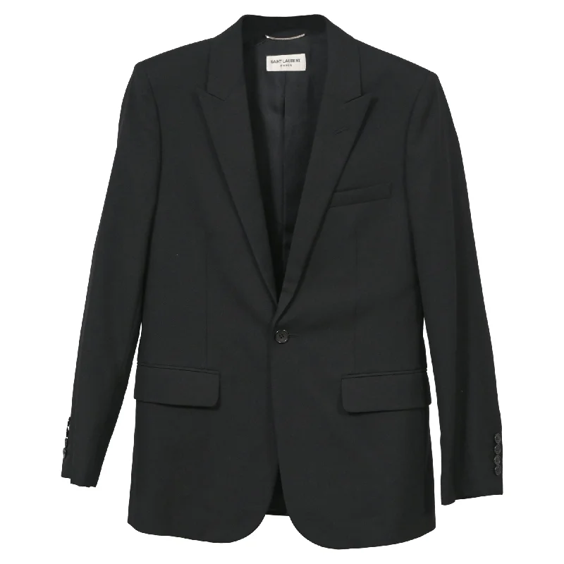 Saint Laurent Slim Fit Blazer in Black Wool