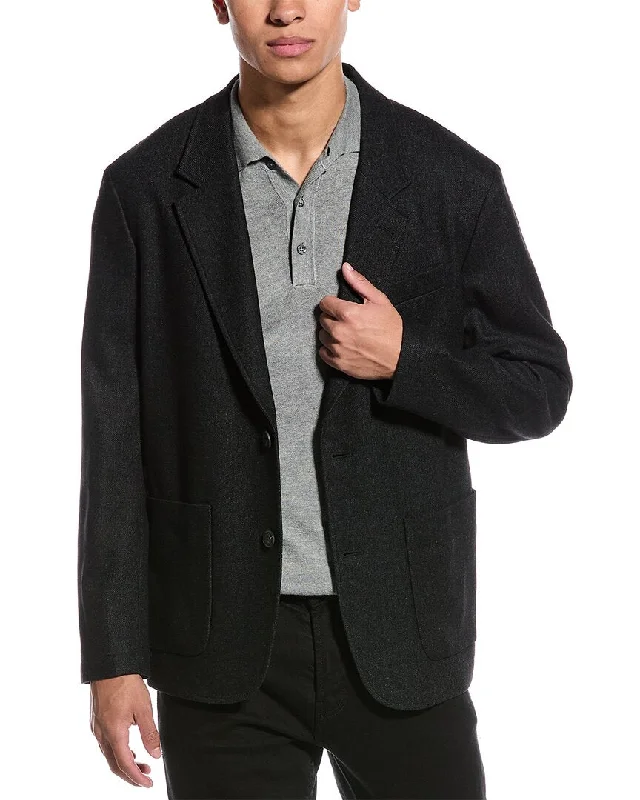 Vince Wool-Blend Flannel Blazer