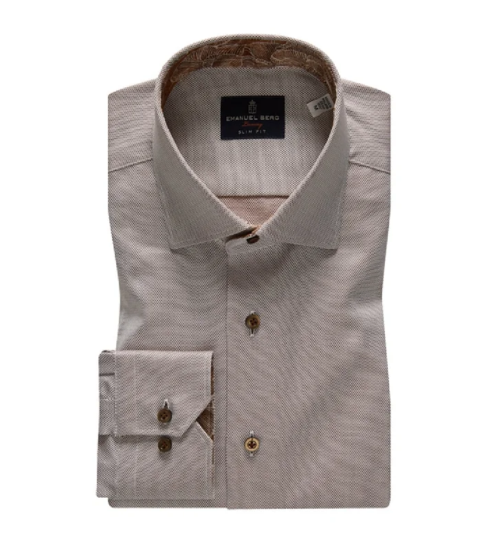 Dobby Sport Luxury Shirt SF17496 Brown