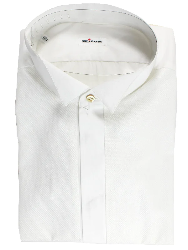 Kiton Tuxedo Shirt White 44 - 17 1/2