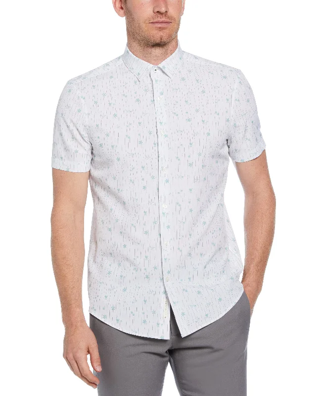 Slim Fit Line Floral Print Shirt