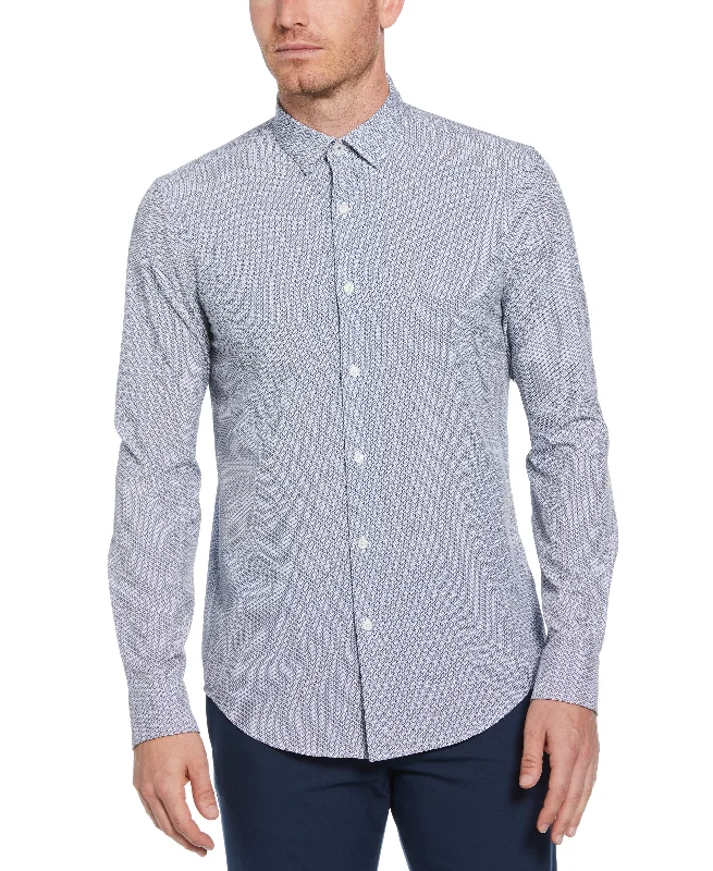 Slim Fit Button-Down Geo Print Shirt