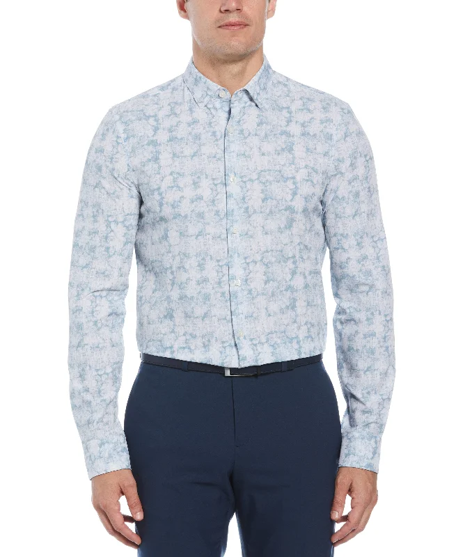 Total Stretch Slim Fit Abstract Floral Print Shirt