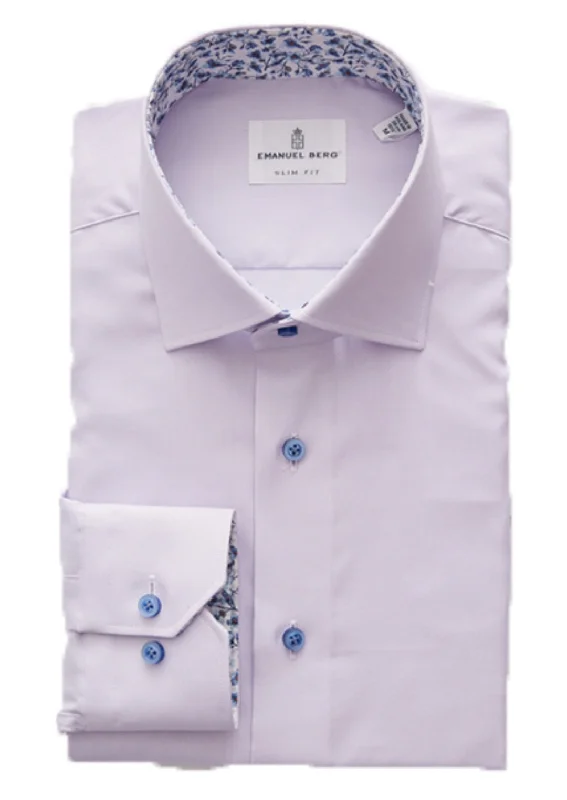 Solid Oxford Mauve Sport Luxury Shirt with Contrast