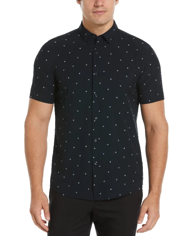 Total Stretch Slim Fit Polka Dot Print Shirt