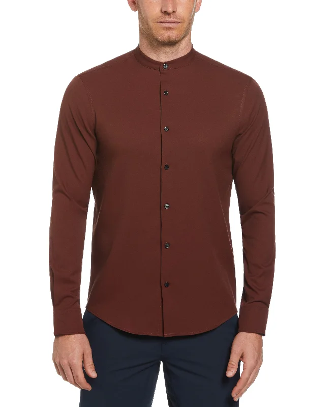 Untucked Total Stretch Slim Fit Banded Collar Shirt